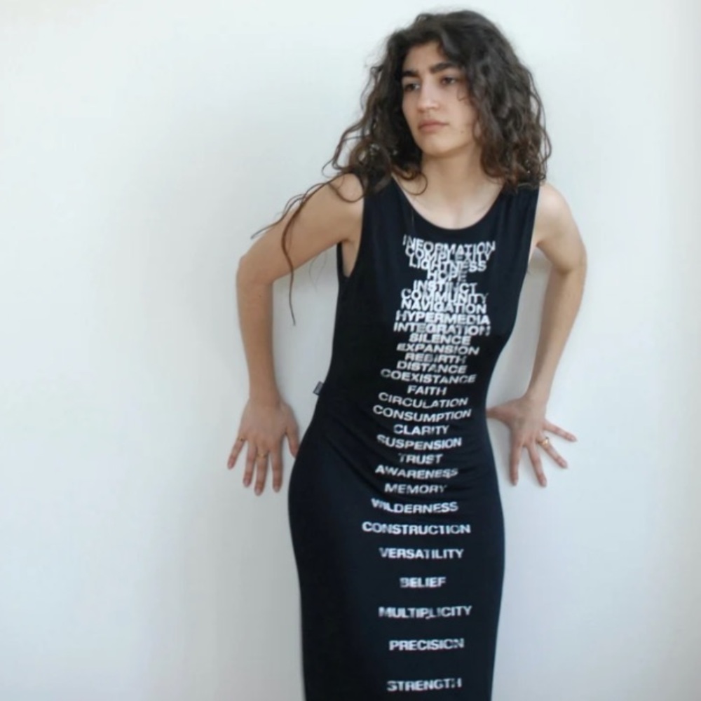 SOLD - Black Graphic Print Dress